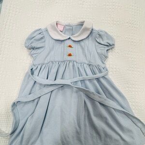 Embroidered pumpkin dress. Fall dress. Halloween dress